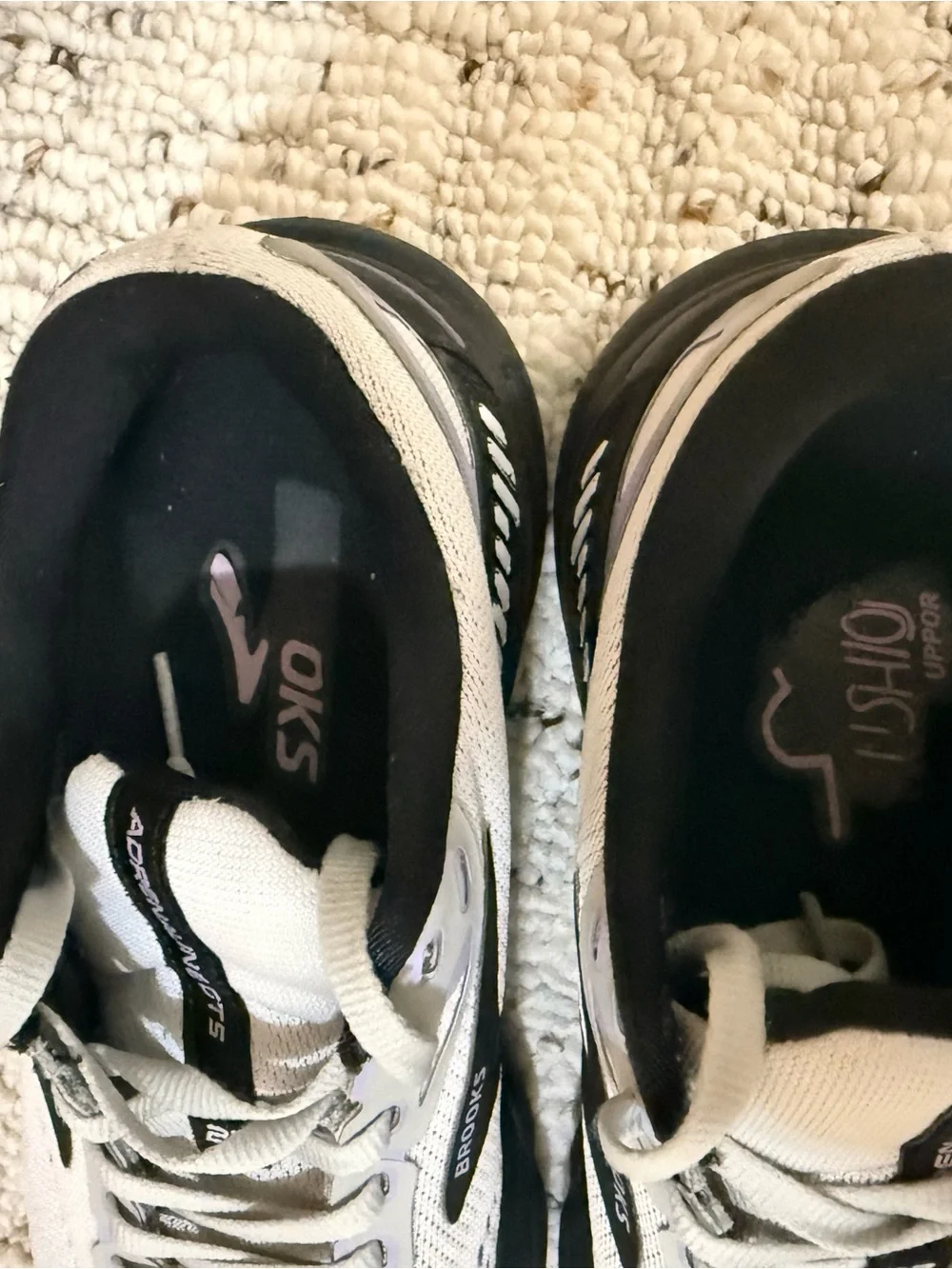 Brooks Adrenaline Running Shoes White with Black Accents